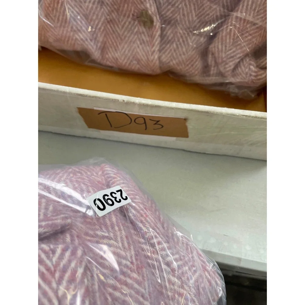 Cat & Jack Girls Pink Purple Herringbone Overcoat Jacket Size L 10/12 Dress Coat